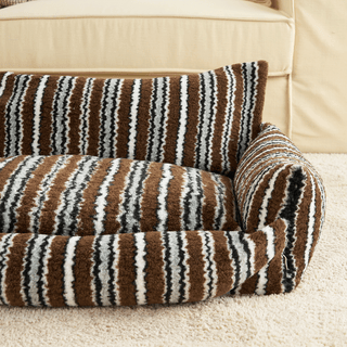 Monochrome Stripes Pet Sofa with Cushions