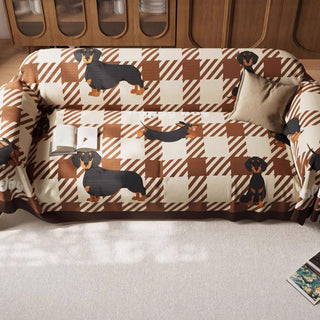 Plaid Dachshund Sofa/Couch Cover