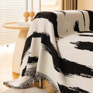 Striped Serenity Harmony Monochrome Chic Sofa / Couch Cover