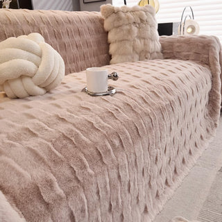 Ultra Plush Sofa Cover Neutral Nude Colors Timeless Luxurious Comfort and Cozy Design for Year-Round Style and Warmth