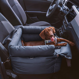 Faux Leather Dog Booster Bed