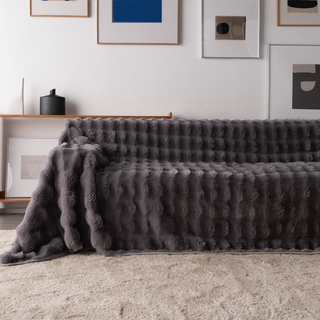 Plush Faux Rabbit Fur Sofa Cover