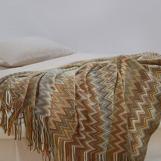 Couverture en tricot zigzag 