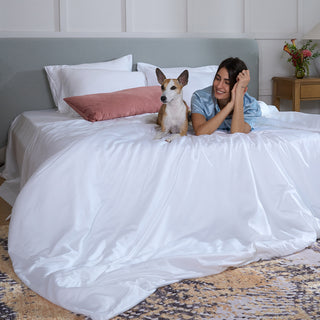 Bamboo Duvet Cover - Pet Hair Repellent for Dogs/Cats Family