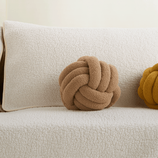 Knotted Fleece Orb Sofa Pillow