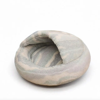 Luxury Marble Striped Cozy Semi-Enclosed Cave Dog & Cat Bed