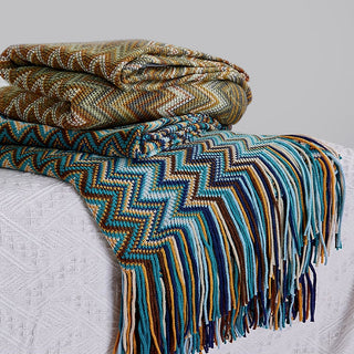 Zigzag Knit Throw Blanket