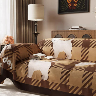 Plaid Dachshund Sofa/Couch Cover