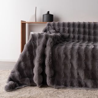 Plush Faux Rabbit Fur Sofa Cover