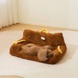 Soft Plush Monster Design Elevated Dog & Cat Sofa Bed